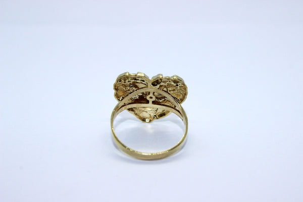 10K Gold Solid Nugget Ring Gold Heart Ring