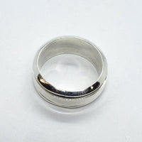 925 Sterling Silver Polished Flat Spinner Band Ring