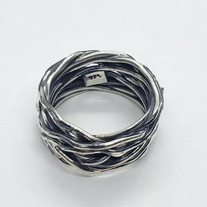 925 Sterling Silver Heavy Solid Wrapped Wire Ring