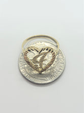 Load image into Gallery viewer, 10K Solid Yellow Gold Heart Cursive Initial Letter Ring
