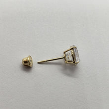 Load image into Gallery viewer, 14K Yellow White Gold CZ Cubic Zirconia  2mm~9mm with Screw Back Stud Earrings
