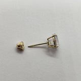 14K Gold CZ Stud Earrings with Basket Setting
