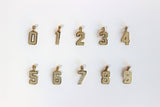 10K Yellow Gold Diamond Cut Single Digit Number Pendant