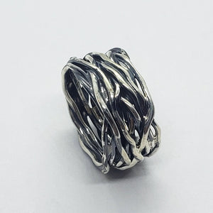 925 Sterling Silver Heavy Solid Wrapped Wire Ring