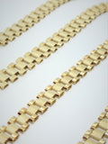 10K Yellow Gold Solid Rectangular Brick Chain