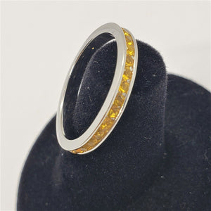 925 Sterling Silver Eternity Birthstone Band Ring