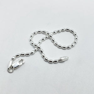 925 Sterling Silver Oval Pallini Bead Ball Chain