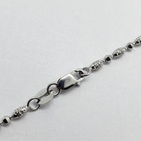 14K Solid White Gold D/C Bead Chain