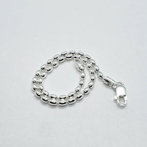 925 Sterling Silver Oval Pallini Bead Ball Chain