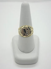 Load image into Gallery viewer, 10K Solid Yellow Gold Round Initial Letter Signet Ring
