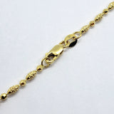 14K Solid White Gold D/C Bead Chain