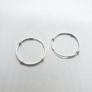 925 Sterling Silver Bali Style Endless Hoop Tube Earrings