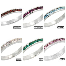 Load image into Gallery viewer, 925 Sterling Silver Eternity Birthstone Band Ring
