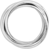 925 Sterling Silver 3 Rolling Interlocked Domed Rings