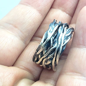 925 Sterling Silver Heavy Solid Wrapped Wire Ring