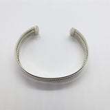 925 Sterling Silver Flat Wire Cuff Bracelet with 2 Ropes Design