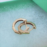 14K Gold Octagonal Huggie Hoop Earrings
