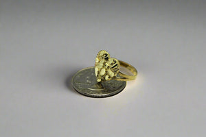 10K Solid Yellow Gold Heart Nugget Ring