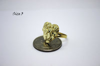 10K Solid Yellow Gold Heart Nugget Ring