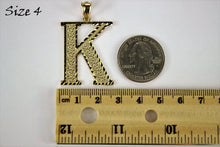 Load image into Gallery viewer, 10K Yellow Gold Diamond Cut Initial Letter A-Z Pendant
