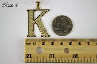 10K Yellow Gold Diamond Cut Initial Letter A-Z Pendant