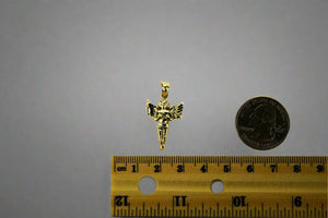 10K Yellow Gold Diamond Cut Angel Pendant