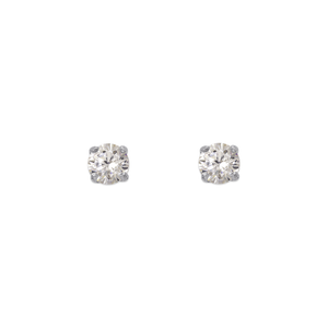 14K Yellow White Gold CZ Cubic Zirconia  2mm~9mm with Screw Back Stud Earrings