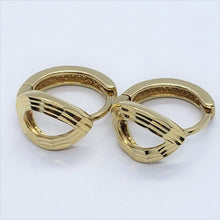 Load image into Gallery viewer, 14K Gold Teardrop Huggie Hoop Earrings
