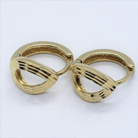 14K Gold Teardrop Huggie Hoop Earrings