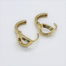 Load image into Gallery viewer, 14K Gold Teardrop Huggie Hoop Earrings
