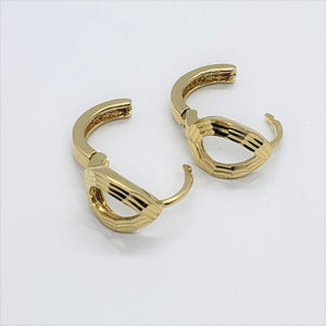 14K Gold Teardrop Huggie Hoop Earrings