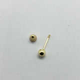 14K Yellow White Gold Polished Round Ball Stud Earrings
