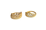 10K Yellow Gold Heart Crown with CZ Ring