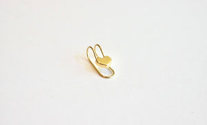 14K Yellow Gold Heart Ear Cuff Earrings