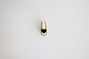 14K Yellow Gold Heart Ear Cuff Earrings