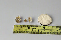 10K Yellow Gold Flower Stud Earrings with CZ