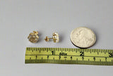 10K Yellow Gold Flower Stud Earrings with CZ