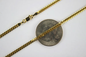 14K Yellow Gold Solid Miami Cuban Chain